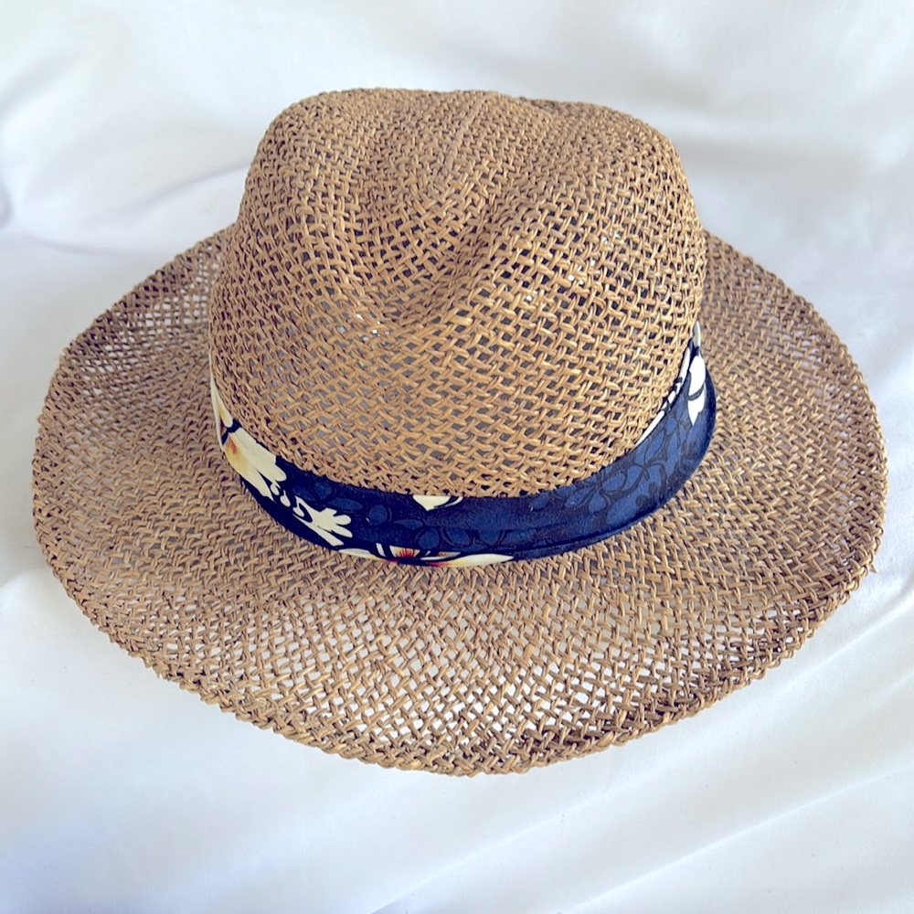 Gently Used Unisex Original Genuine Hawaiian Headwear Straw Hibiscus Print Hat - Picture 2 of 10